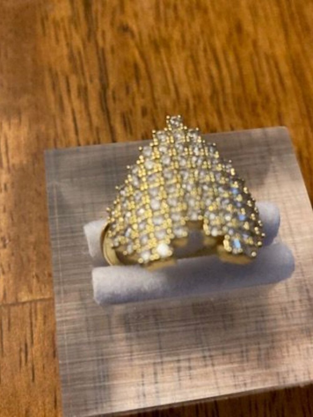 Metallic Rhinestone Heart Ring - Picture 3 of 3